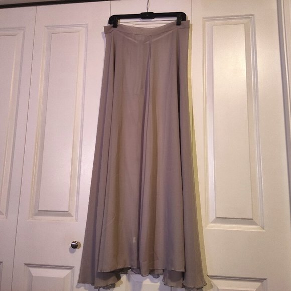 Grey Chiffon See-Through Maxi Skirt - Picture 1 of 5
